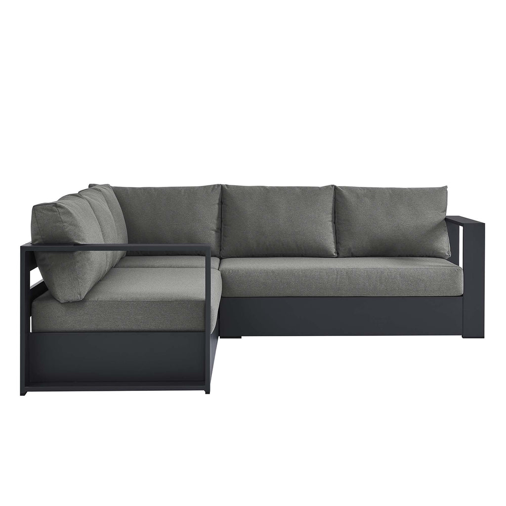 Tahoe 3-Piece Outdoor Patio Powder-Coated Aluminum Sectional sofá Set