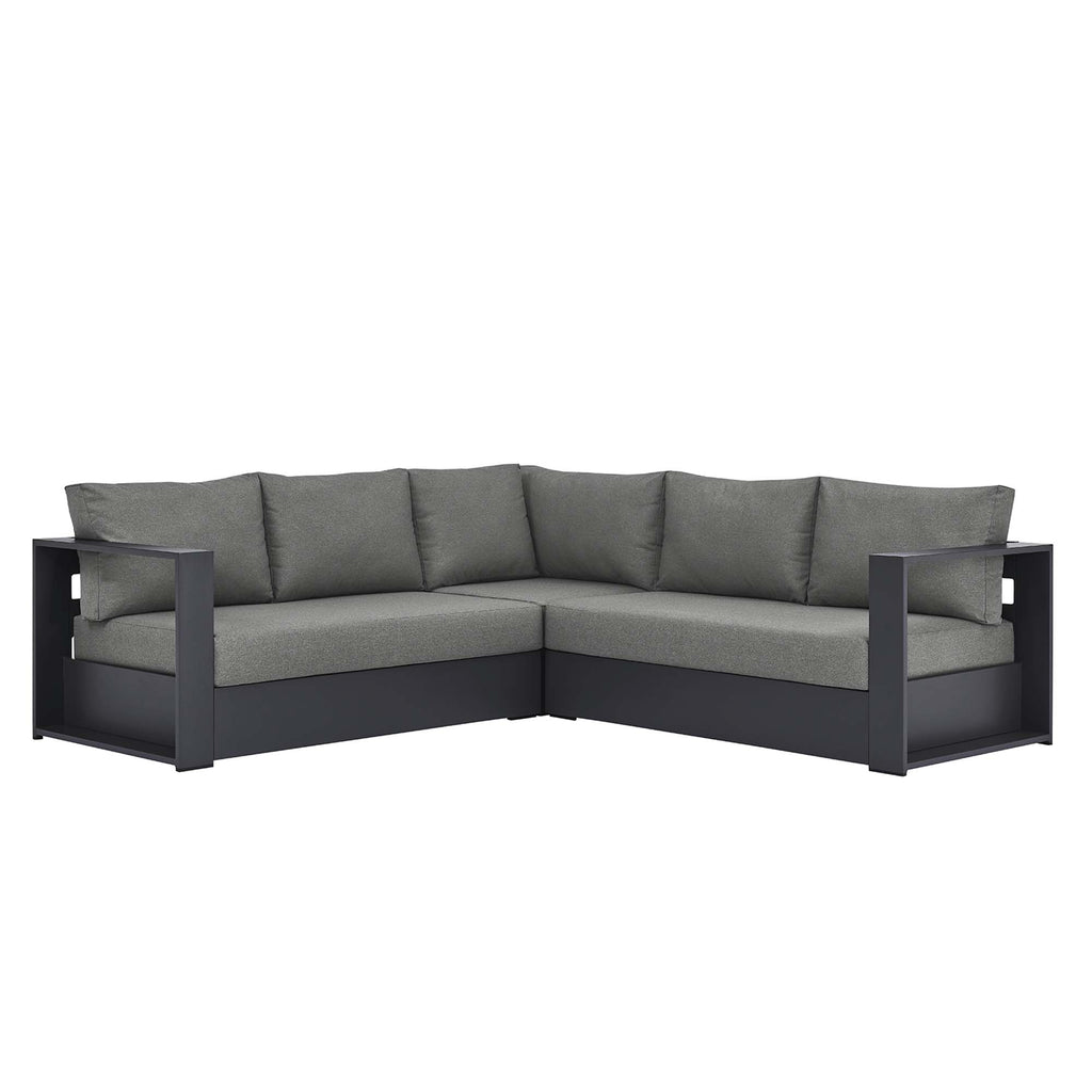Tahoe 3-Piece Outdoor Patio Powder-Coated Aluminum Sectional sofá Set