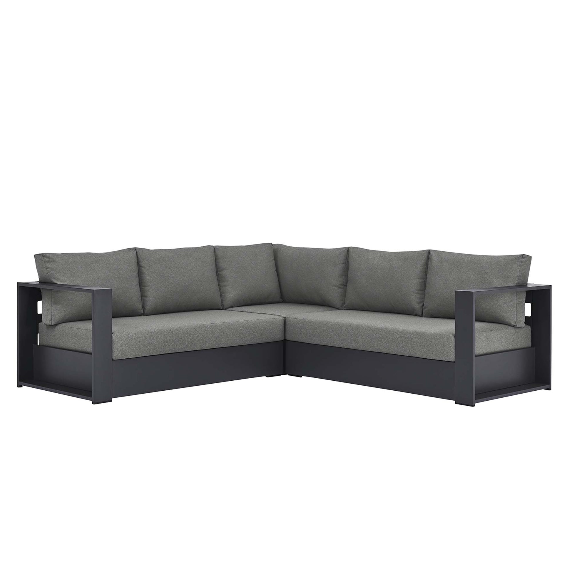 Tahoe 3-Piece Outdoor Patio Powder-Coated Aluminum Sectional sofá Set