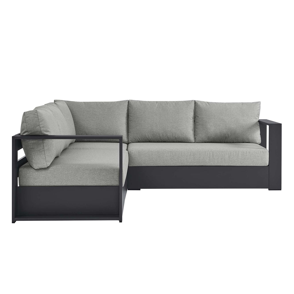 Tahoe 3-Piece Outdoor Patio Powder-Coated Aluminum Sectional sofá Set