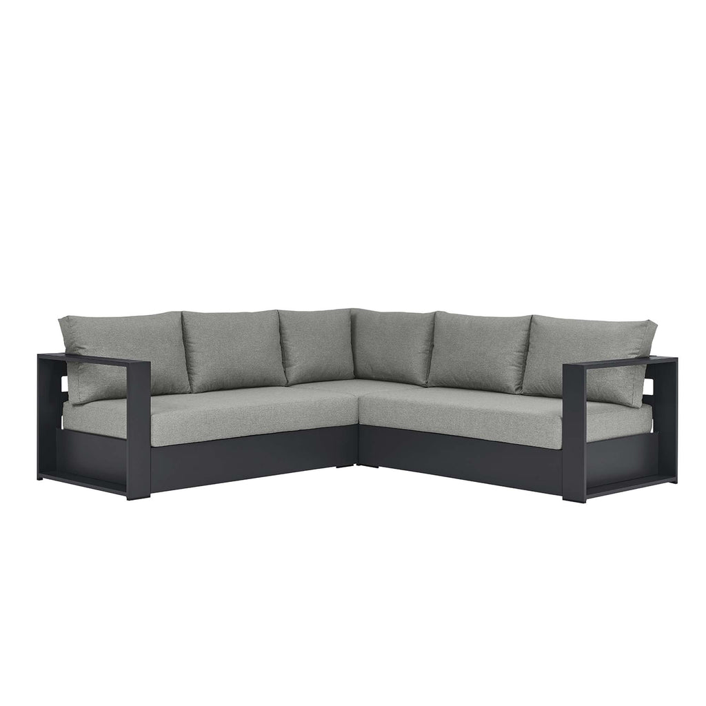 Tahoe 3-Piece Outdoor Patio Powder-Coated Aluminum Sectional sofá Set