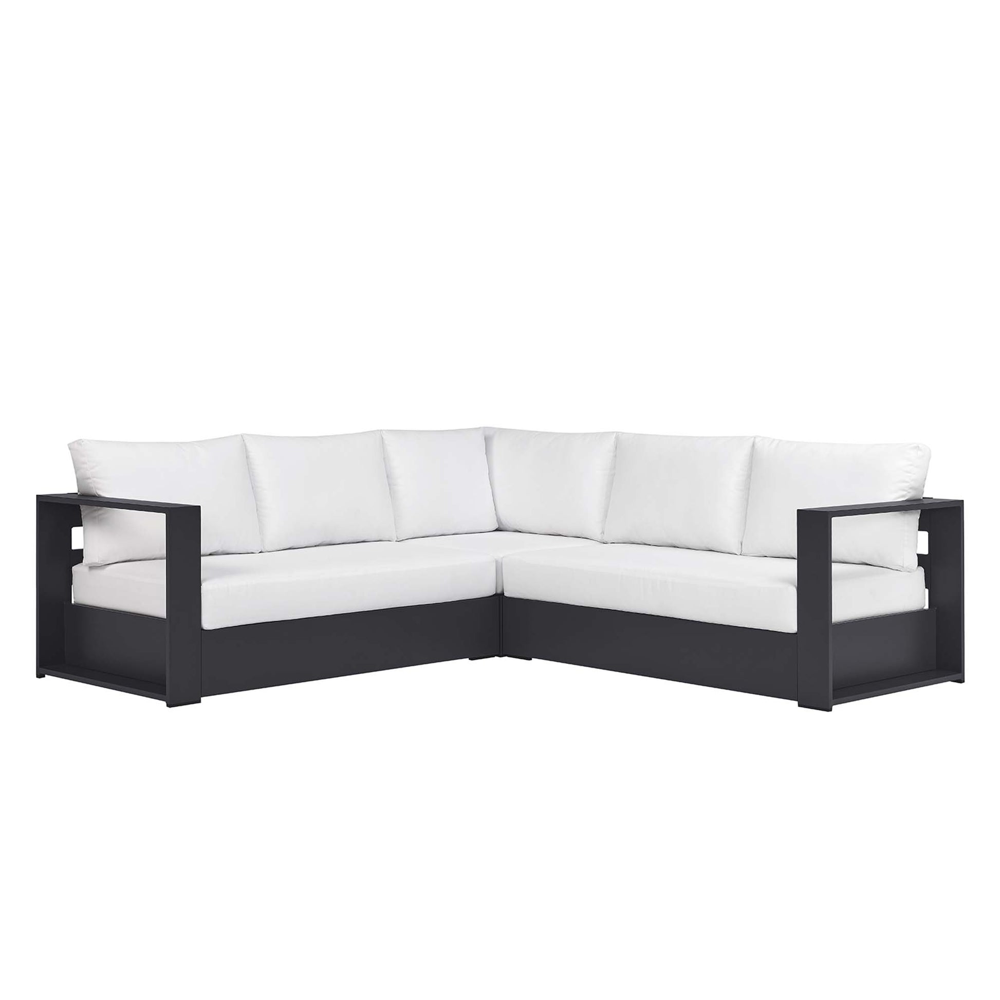 Tahoe 3-Piece Outdoor Patio Powder-Coated Aluminum Sectional sofá Set