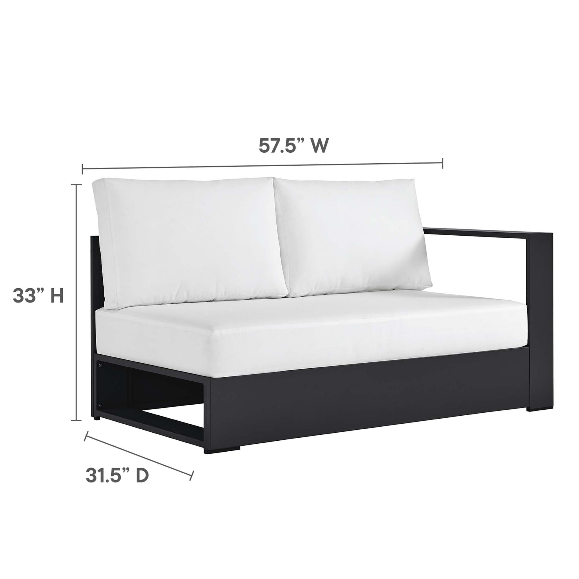 Tahoe 3-Piece Outdoor Patio Powder-Coated Aluminum Sectional sofá Set