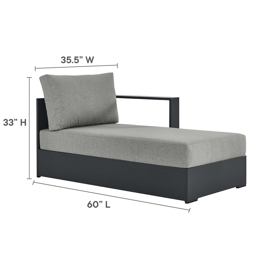 Tahoe 2-Piece Outdoor Patio Powder-Coated Aluminum Right-Facing Chaise Sectional sofá Set