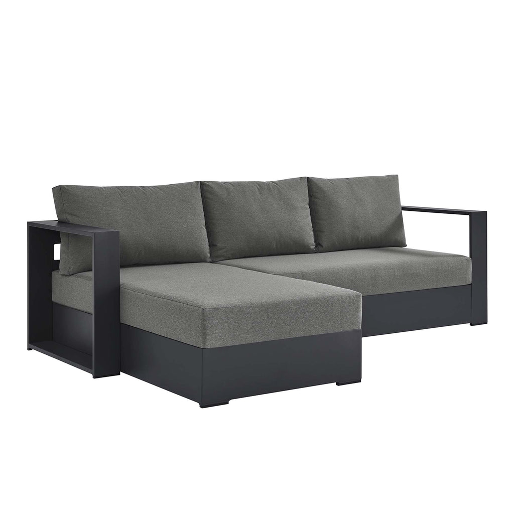 Tahoe 2-Piece Outdoor Patio Powder-Coated Aluminum Left-Facing Chaise Sectional sofá Set