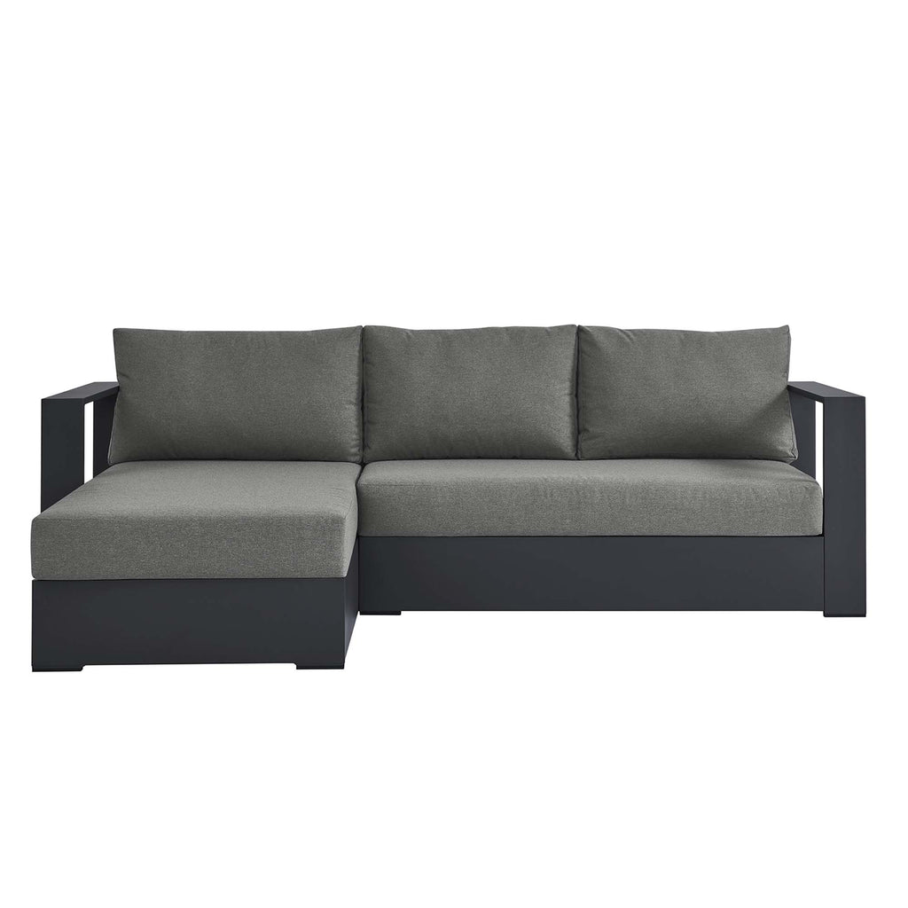 Tahoe 2-Piece Outdoor Patio Powder-Coated Aluminum Left-Facing Chaise Sectional sofá Set