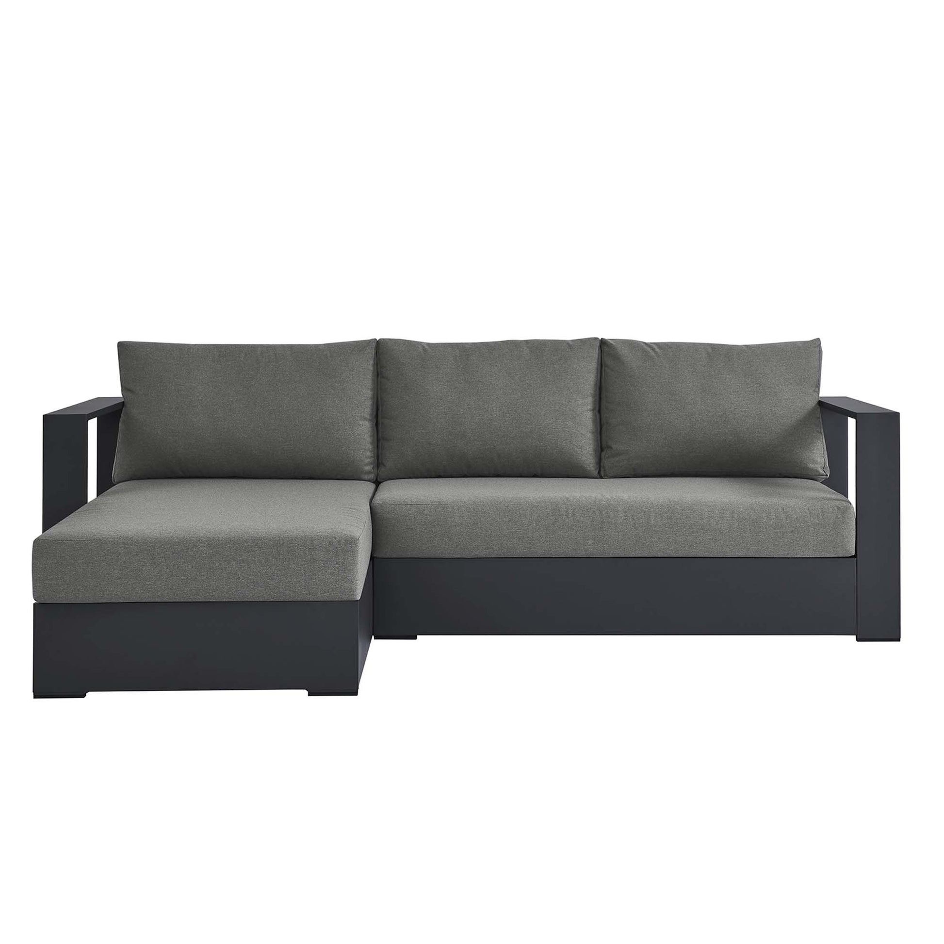 Tahoe 2-Piece Outdoor Patio Powder-Coated Aluminum Left-Facing Chaise Sectional sofá Set
