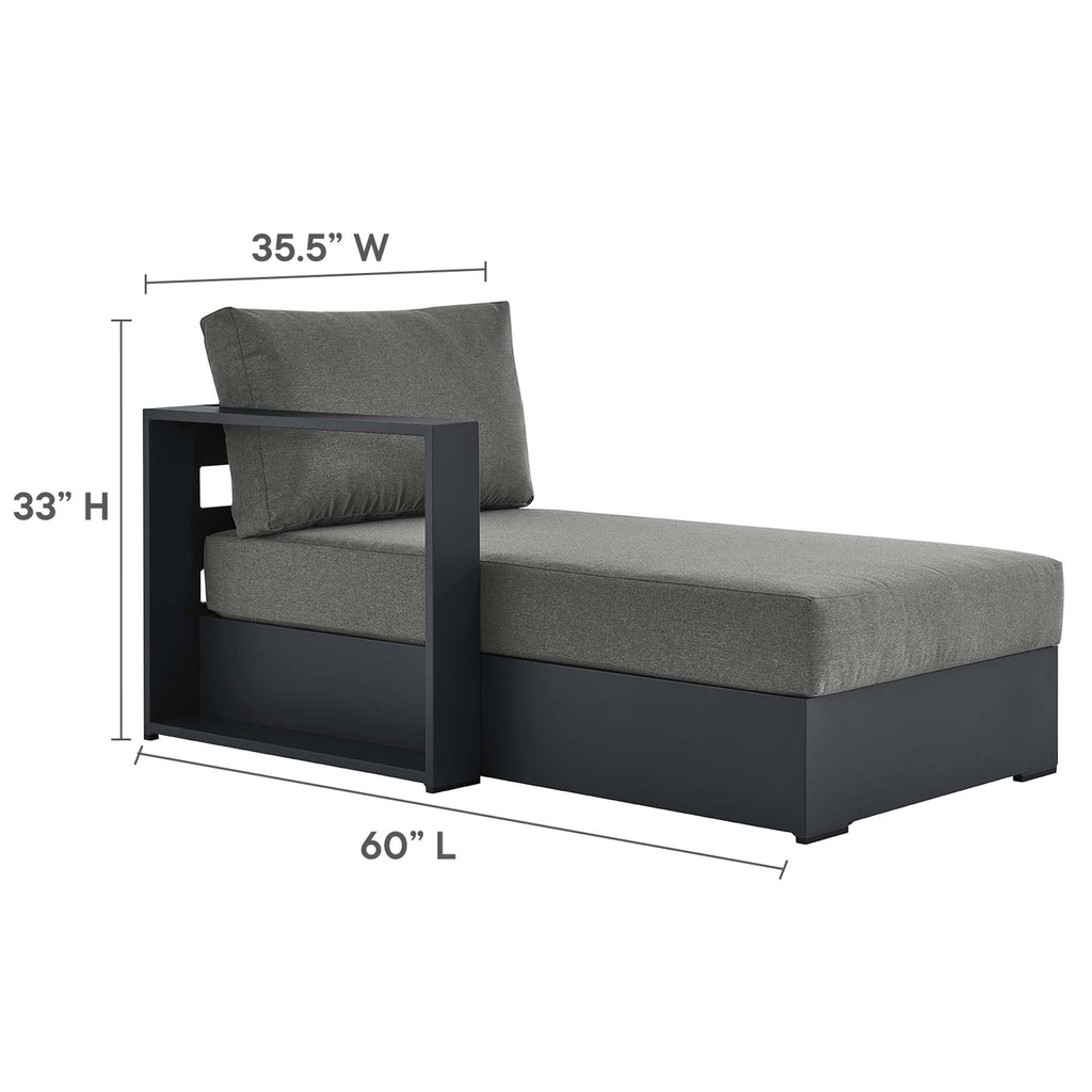 Tahoe 2-Piece Outdoor Patio Powder-Coated Aluminum Left-Facing Chaise Sectional sofá Set