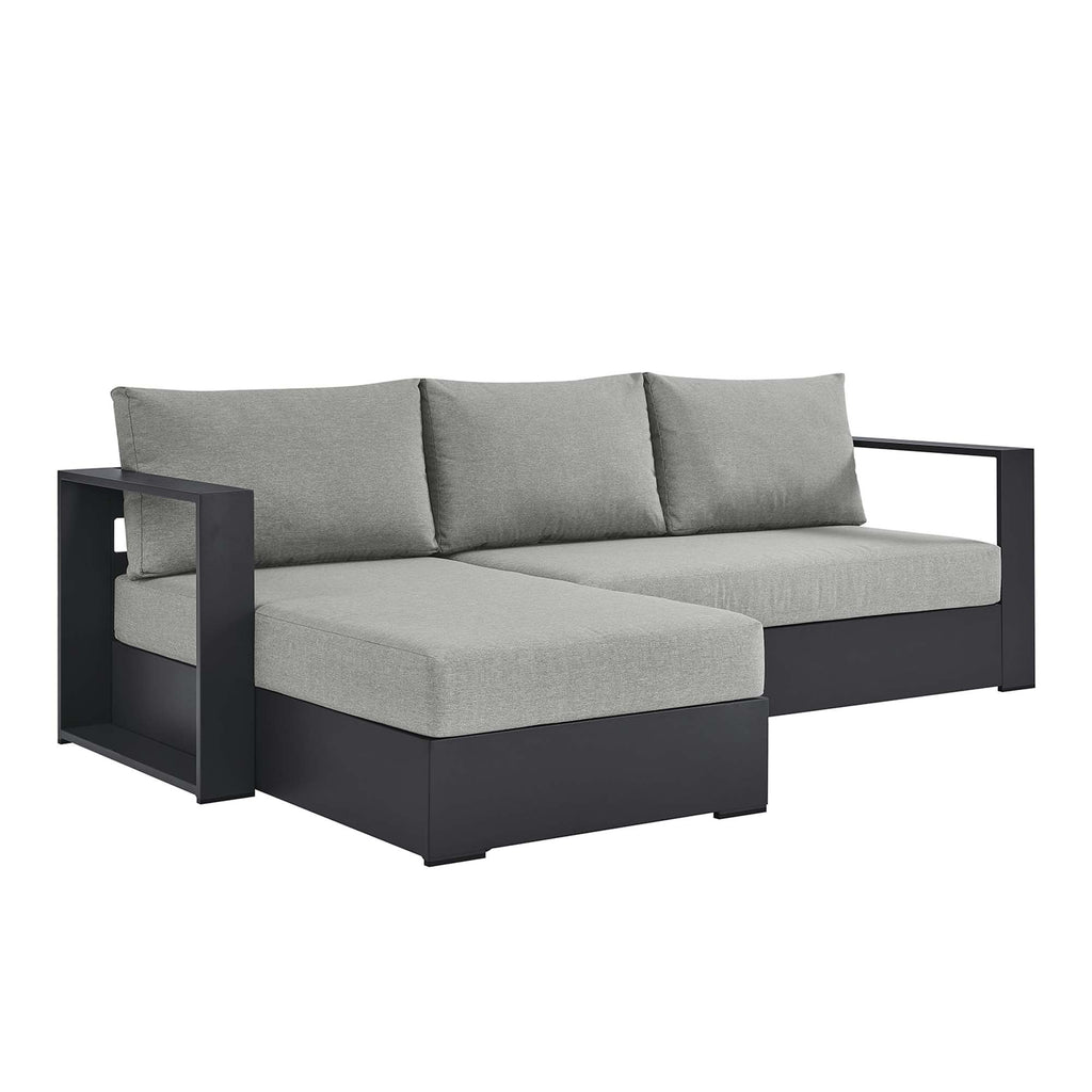 Tahoe 2-Piece Outdoor Patio Powder-Coated Aluminum Left-Facing Chaise Sectional sofá Set