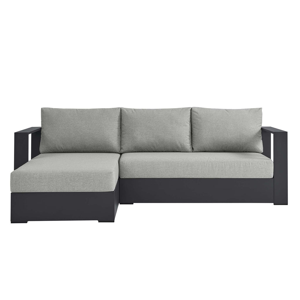 Tahoe 2-Piece Outdoor Patio Powder-Coated Aluminum Left-Facing Chaise Sectional sofá Set