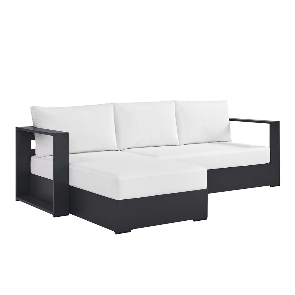 Tahoe 2-Piece Outdoor Patio Powder-Coated Aluminum Left-Facing Chaise Sectional sofá Set