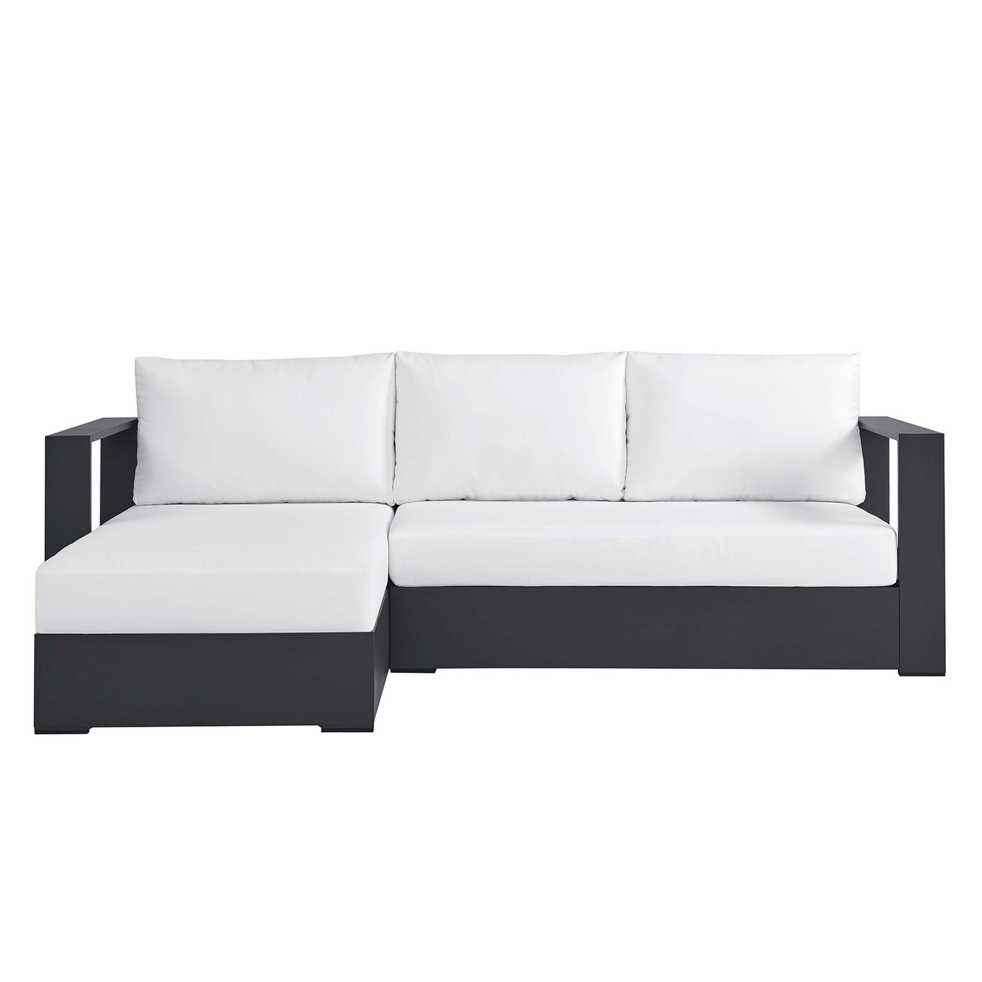 Tahoe 2-Piece Outdoor Patio Powder-Coated Aluminum Left-Facing Chaise Sectional sofá Set