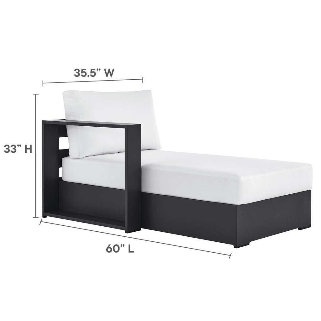 Tahoe 2-Piece Outdoor Patio Powder-Coated Aluminum Left-Facing Chaise Sectional sofá Set