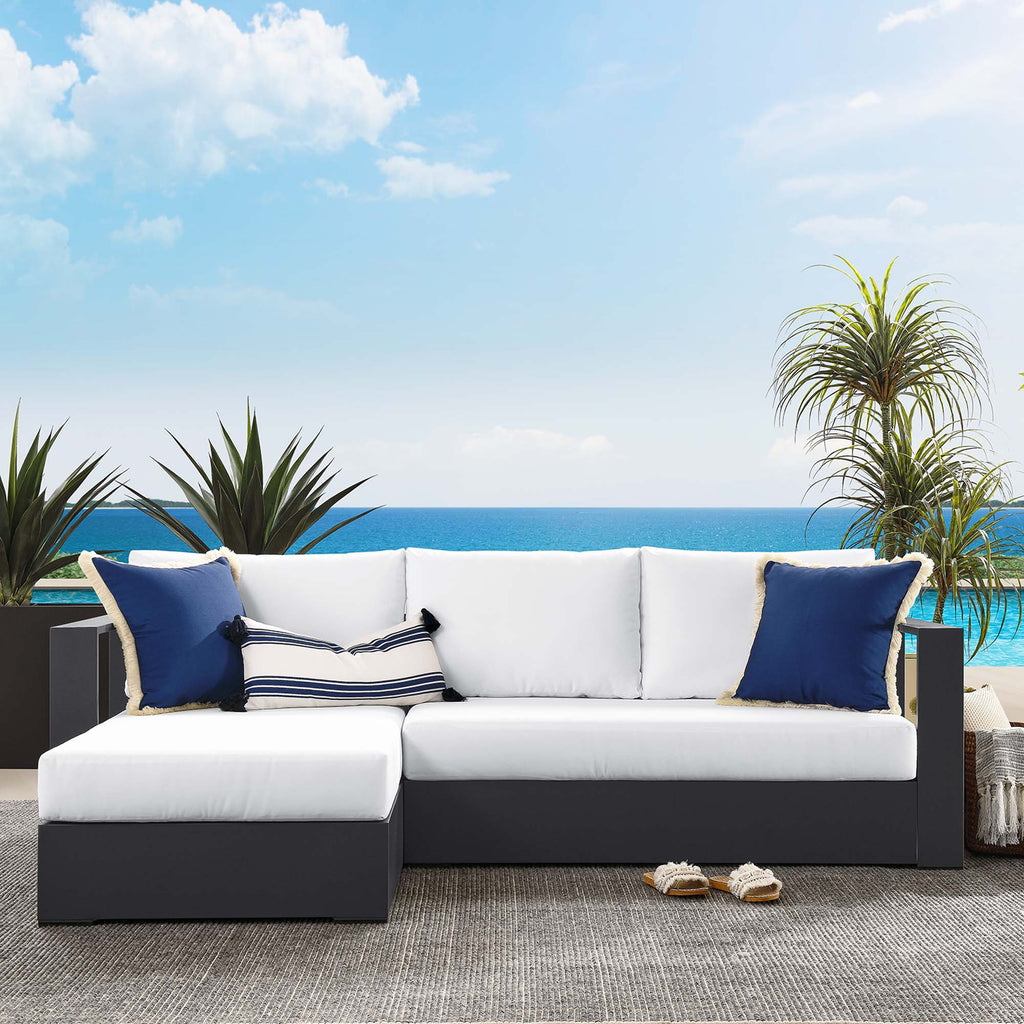 Tahoe 2-Piece Outdoor Patio Powder-Coated Aluminum Left-Facing Chaise Sectional sofá Set