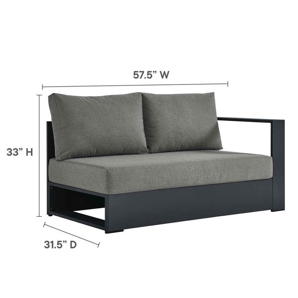 Tahoe 3-Piece Outdoor Patio Powder-Coated Aluminum Left-Facing Chaise Sectional sofá Set
