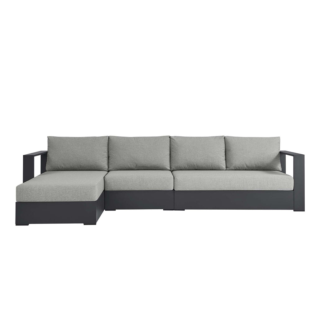 Tahoe 3-Piece Outdoor Patio Powder-Coated Aluminum Left-Facing Chaise Sectional sofá Set