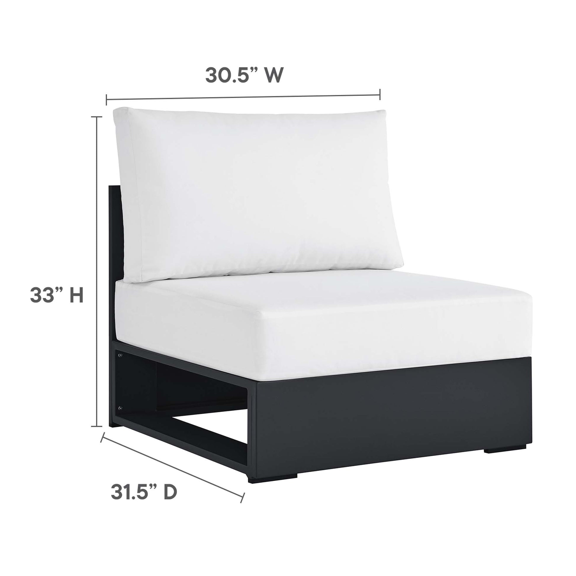 Tahoe 3-Piece Outdoor Patio Powder-Coated Aluminum Left-Facing Chaise Sectional sofá Set