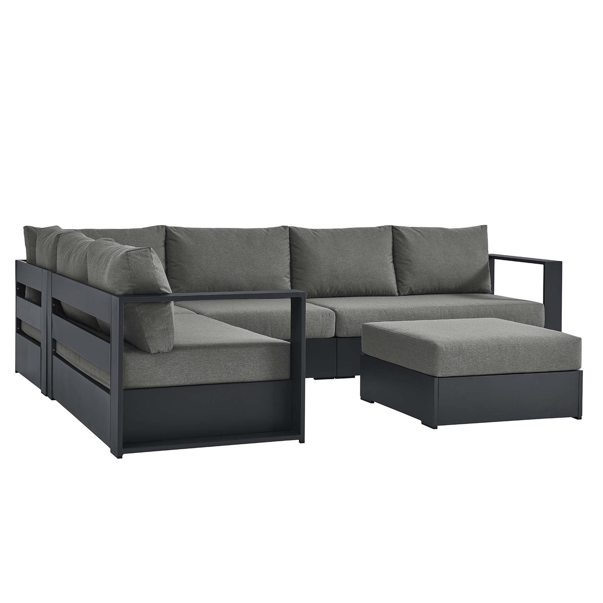 Tahoe 5-Piece Outdoor Patio Powder-Coated Aluminum Sectional sofá Set