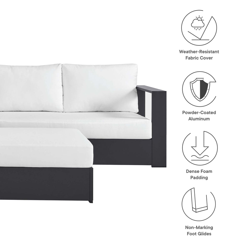 Tahoe 5-Piece Outdoor Patio Powder-Coated Aluminum Sectional sofá Set