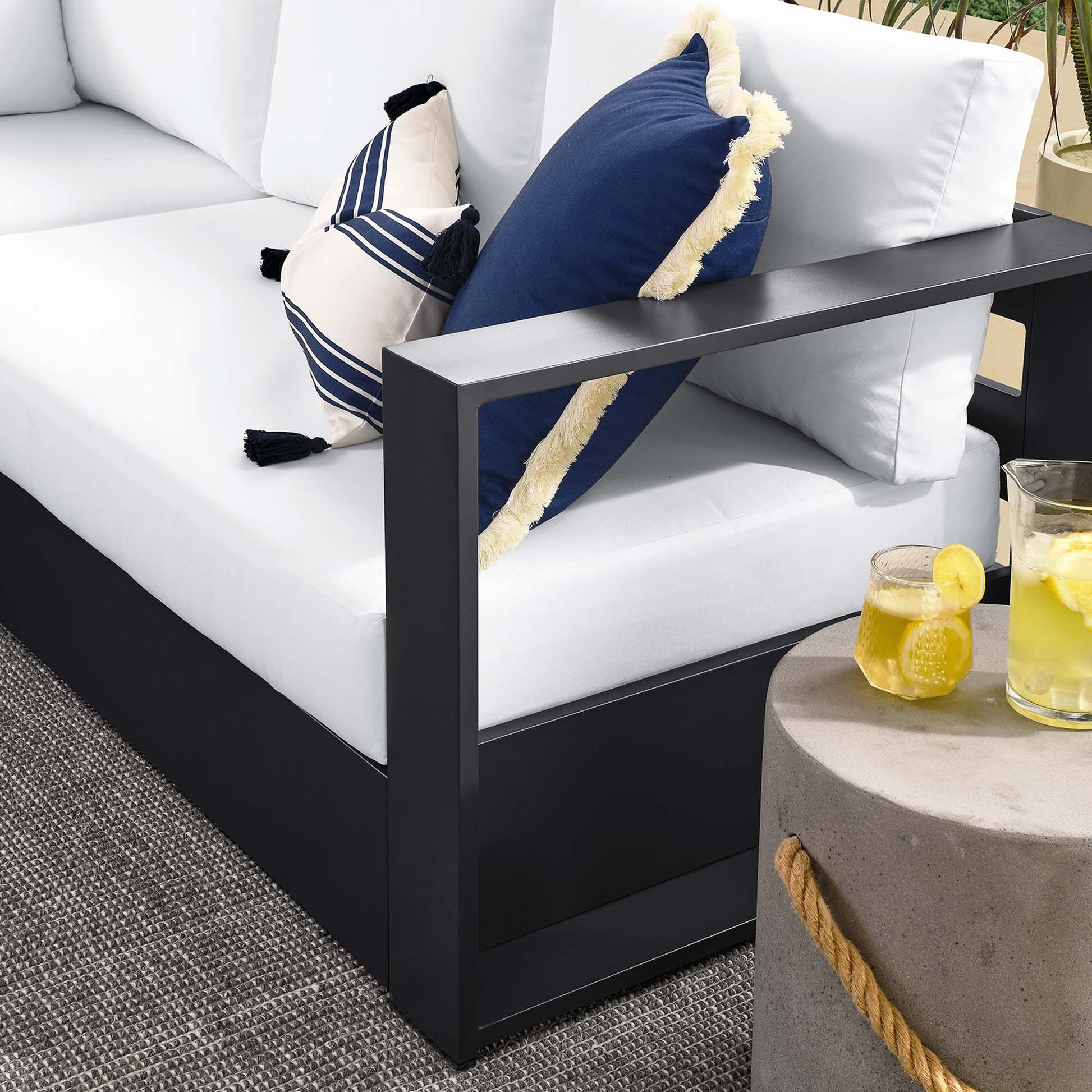 Tahoe 5-Piece Outdoor Patio Powder-Coated Aluminum Sectional sofá Set