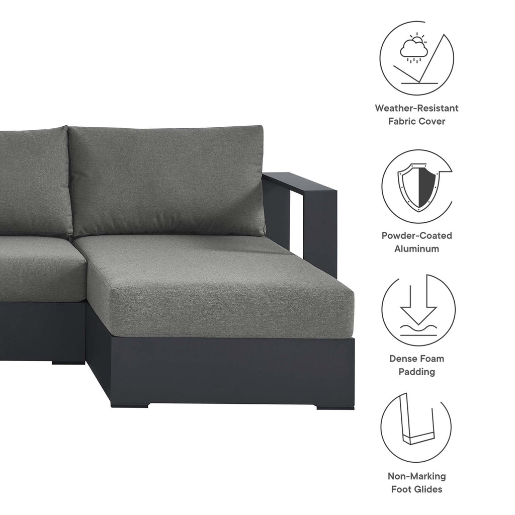 Tahoe 4-Piece Outdoor Patio Powder-Coated Aluminum Sectional sofá Set