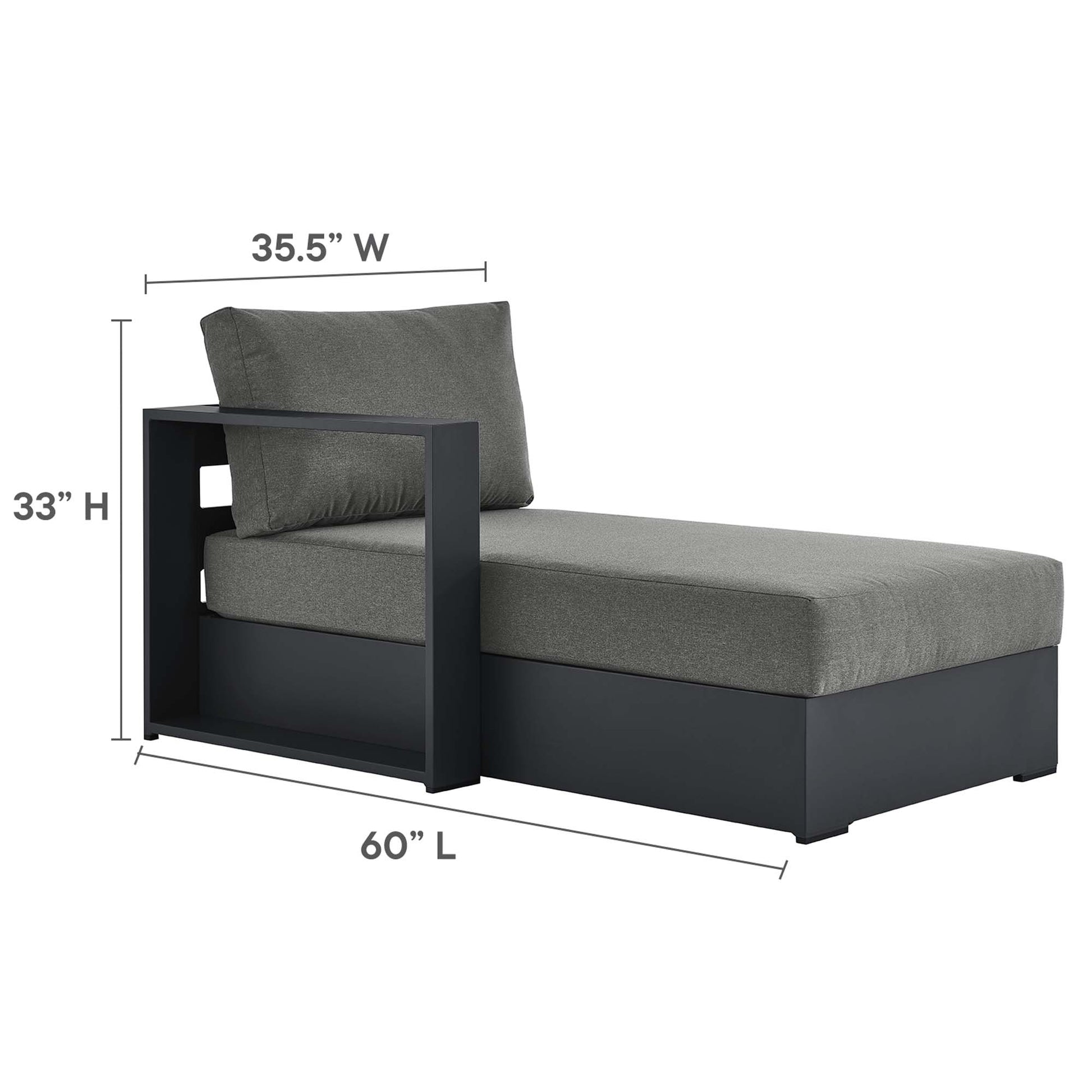 Tahoe 4-Piece Outdoor Patio Powder-Coated Aluminum Sectional sofá Set