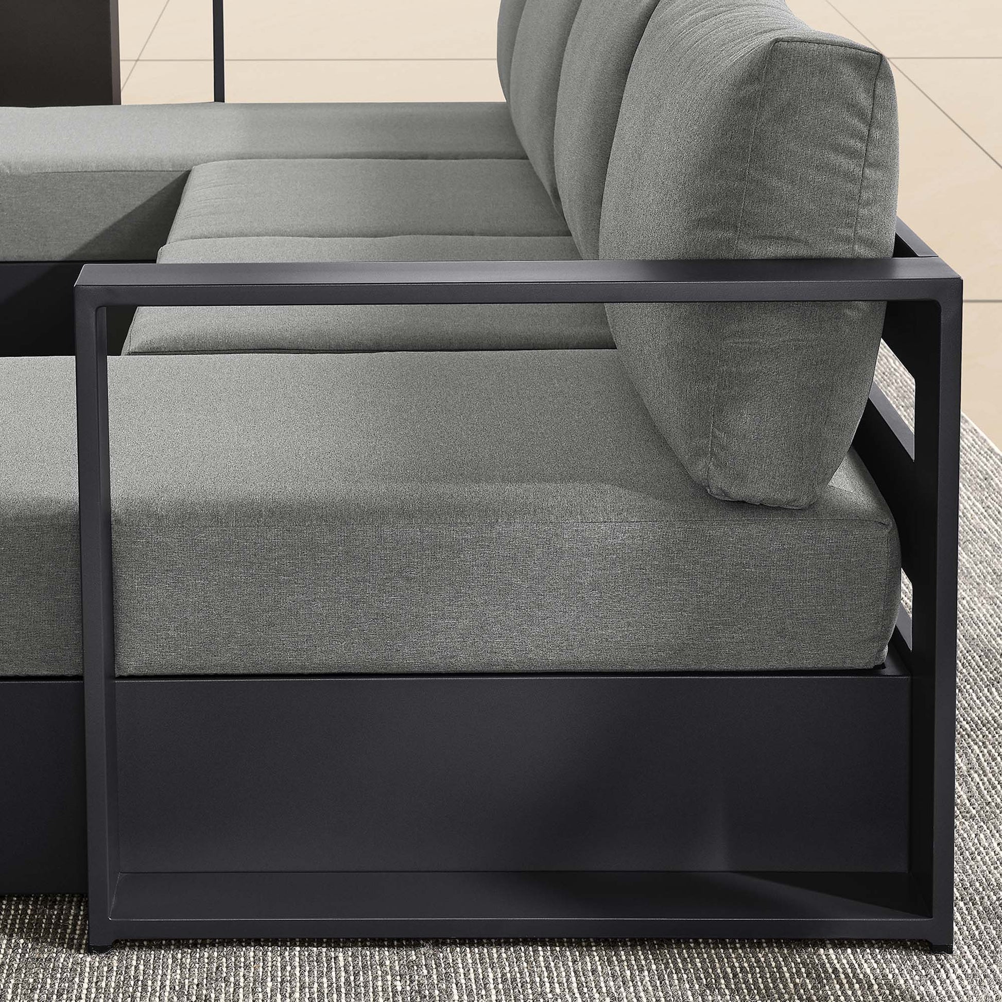 Tahoe 4-Piece Outdoor Patio Powder-Coated Aluminum Sectional sofá Set