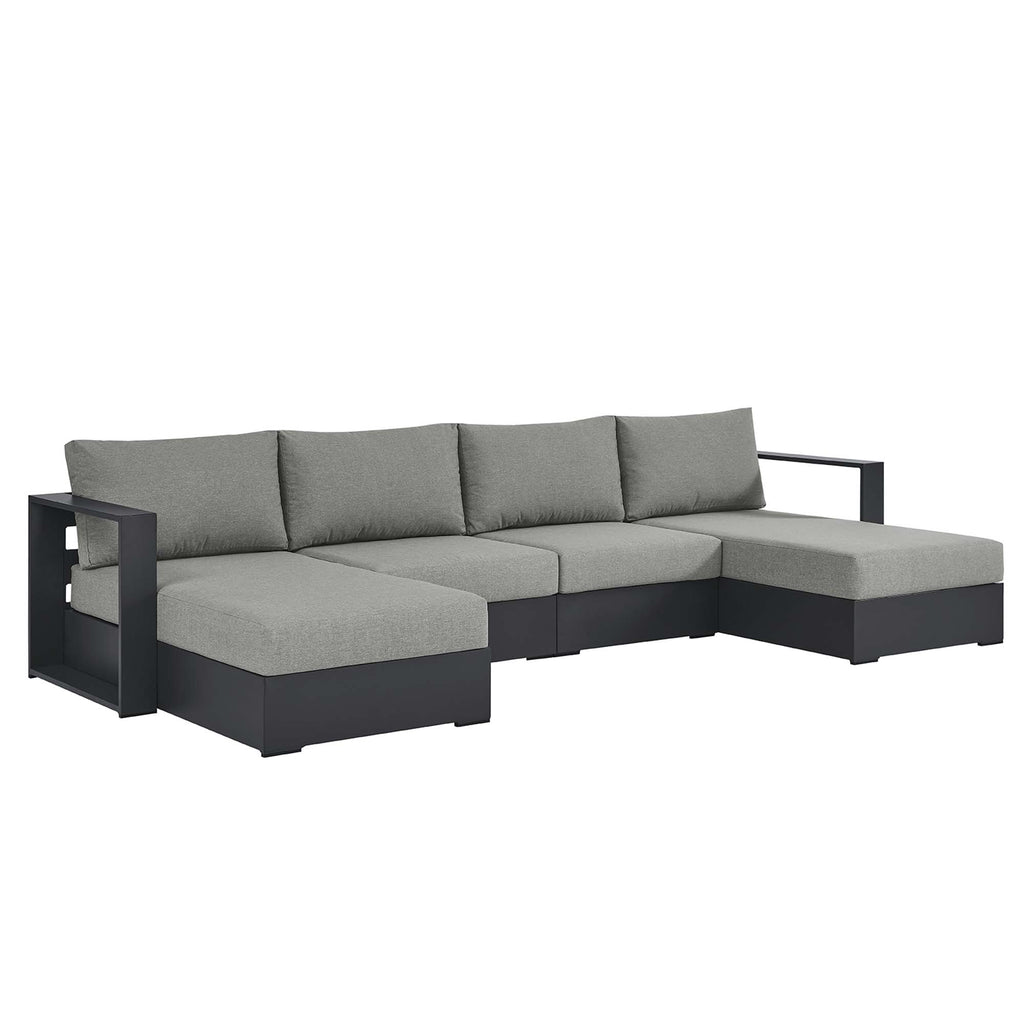 Tahoe 4-Piece Outdoor Patio Powder-Coated Aluminum Sectional sofá Set