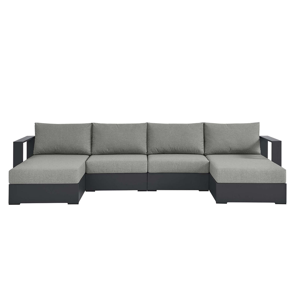 Tahoe 4-Piece Outdoor Patio Powder-Coated Aluminum Sectional sofá Set