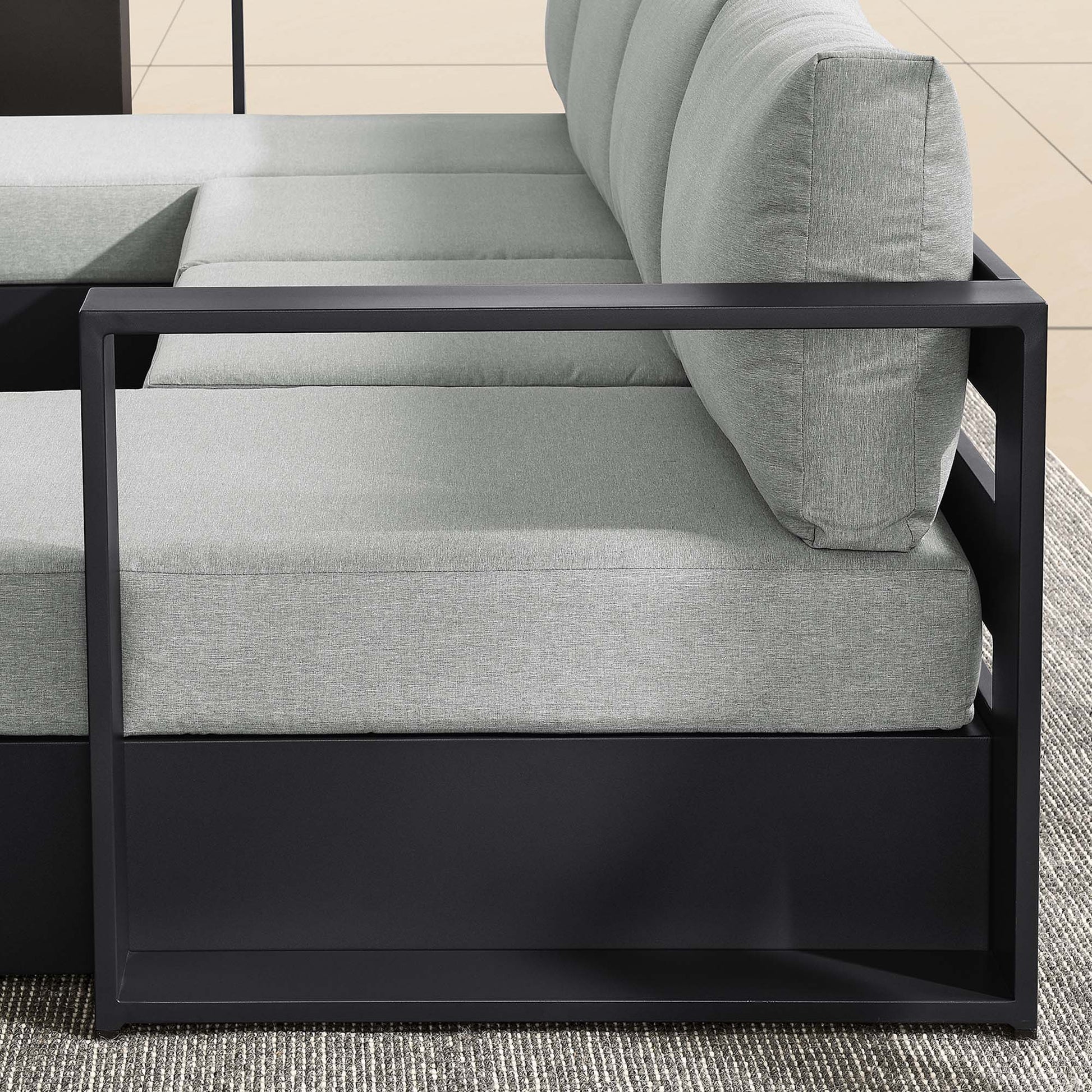 Tahoe 4-Piece Outdoor Patio Powder-Coated Aluminum Sectional sofá Set