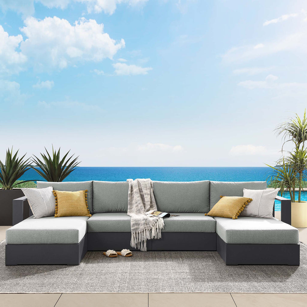 Tahoe 4-Piece Outdoor Patio Powder-Coated Aluminum Sectional sofá Set