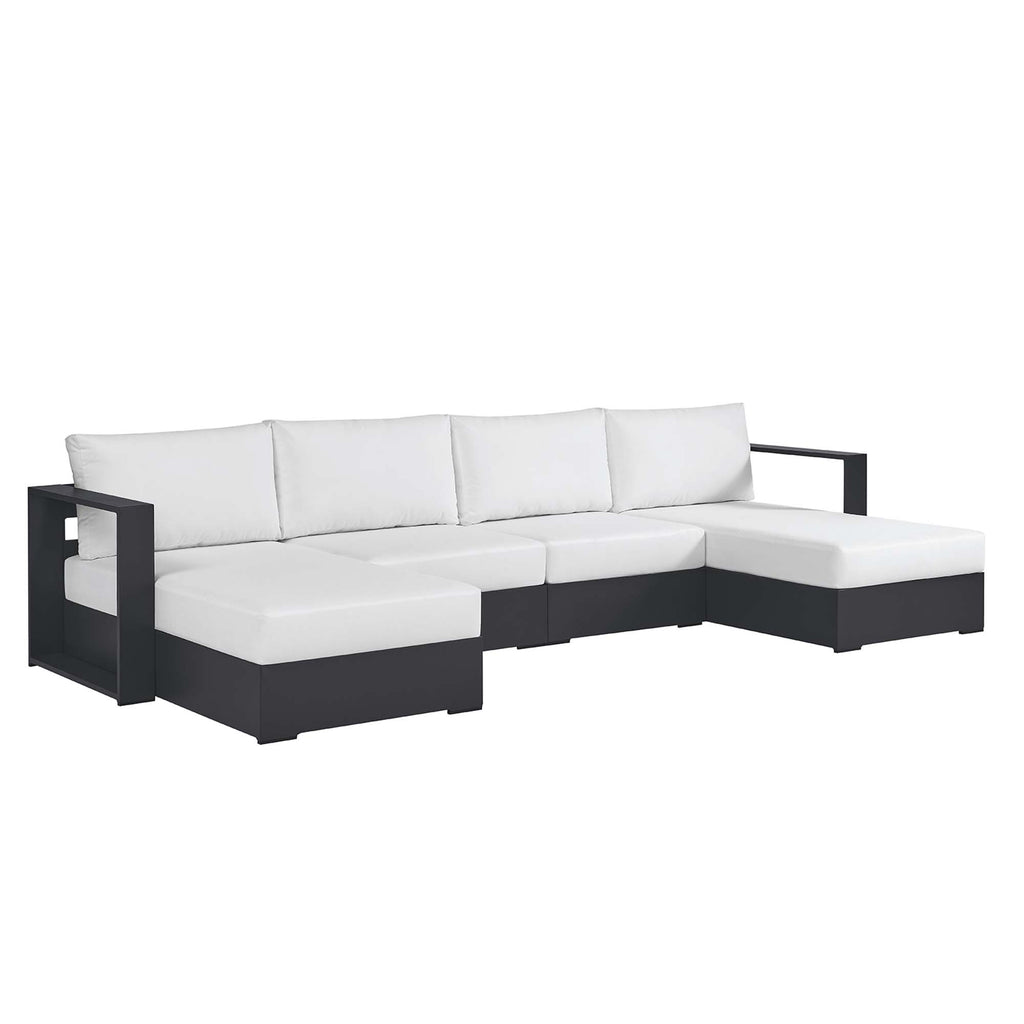 Tahoe 4-Piece Outdoor Patio Powder-Coated Aluminum Sectional sofá Set