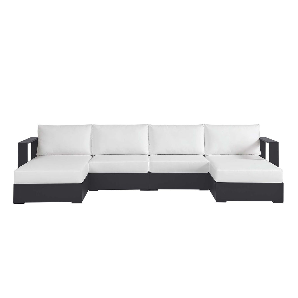 Tahoe 4-Piece Outdoor Patio Powder-Coated Aluminum Sectional sofá Set