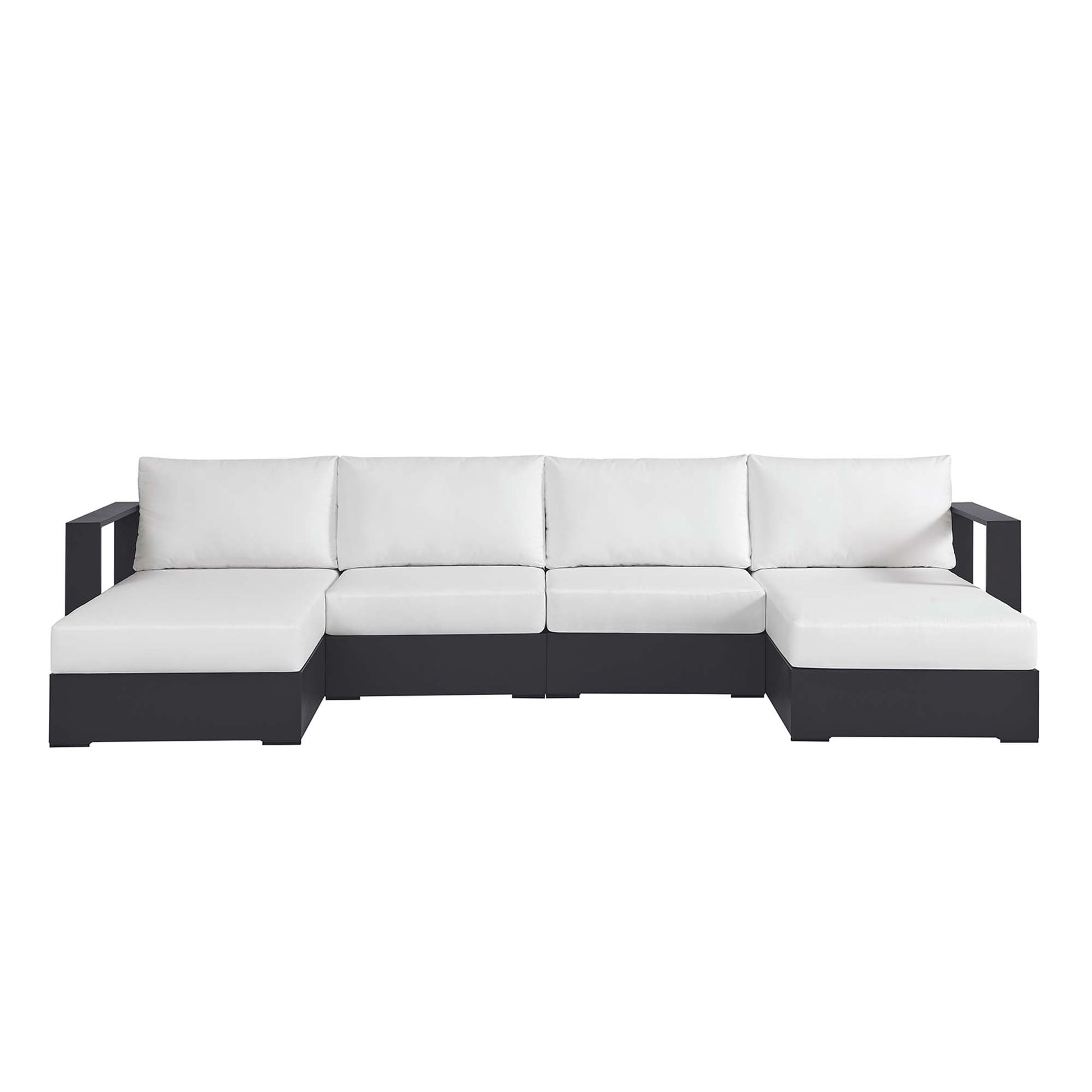 Tahoe 4-Piece Outdoor Patio Powder-Coated Aluminum Sectional sofá Set