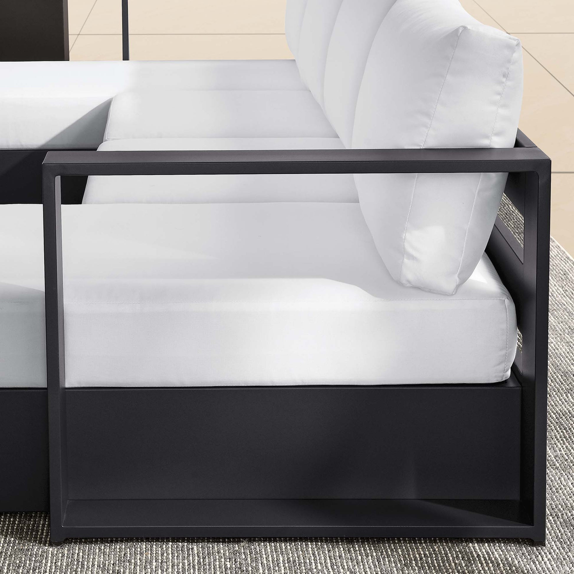 Tahoe 4-Piece Outdoor Patio Powder-Coated Aluminum Sectional sofá Set