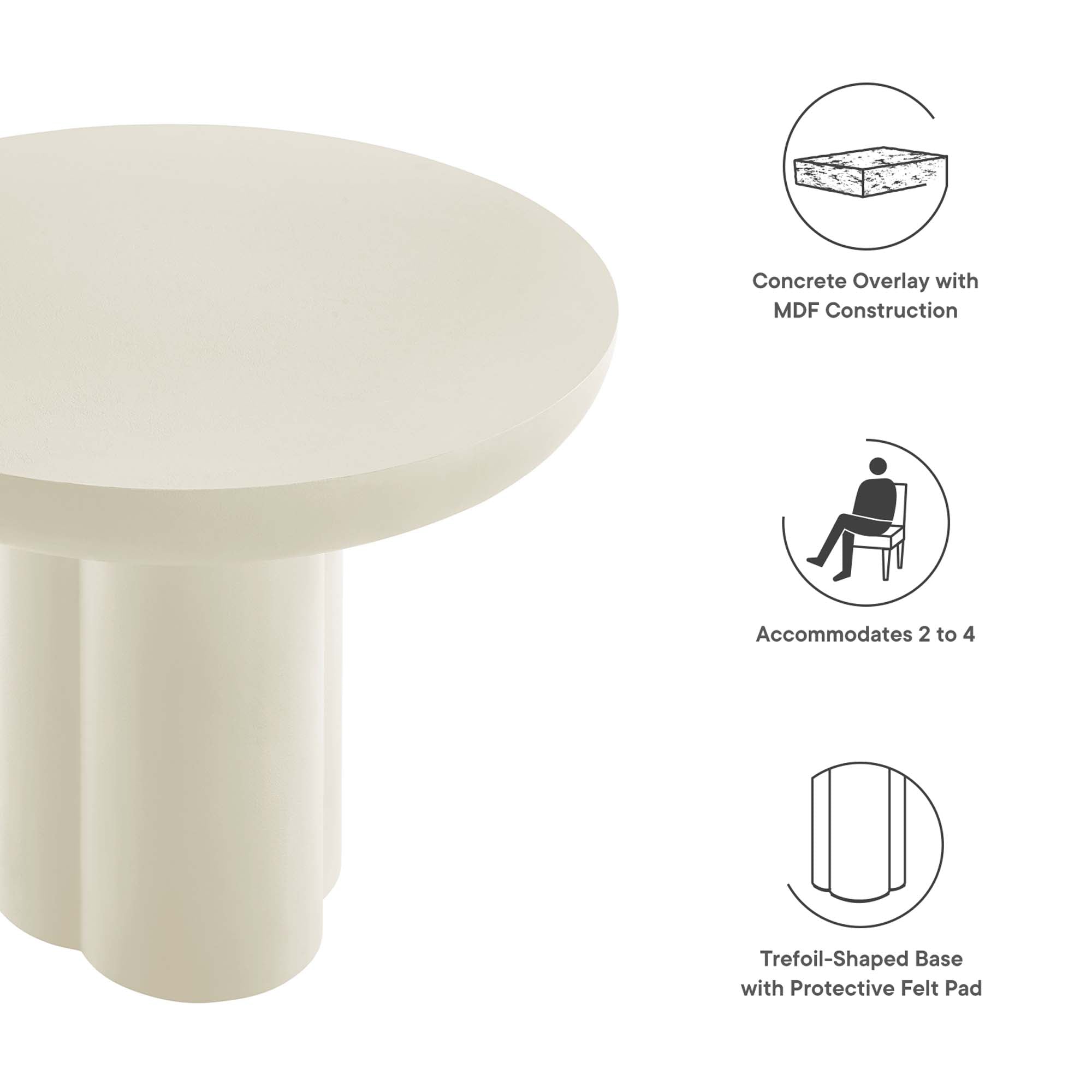 Caspian 40" Mesa de Comedor Redonda