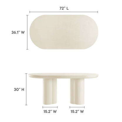 Caspian 72" Mesa de Comedor Ovalada