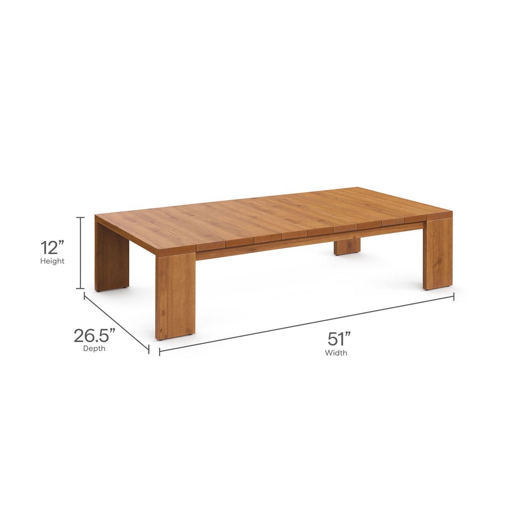 Tahoe 2-Piece Outdoor Patio Acacia Wood sofá and Coffee mesa Set