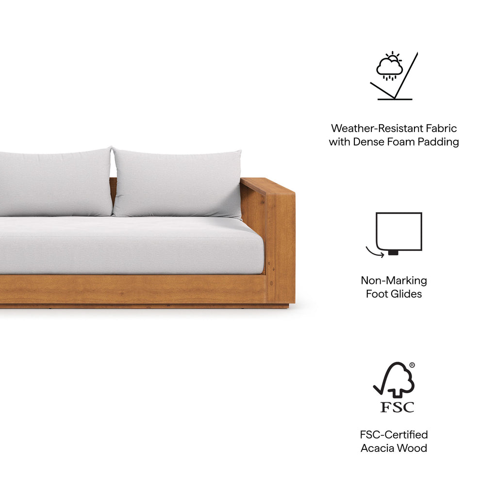 Tahoe 2-Piece Outdoor Patio Acacia Wood sofá and Coffee mesa Set