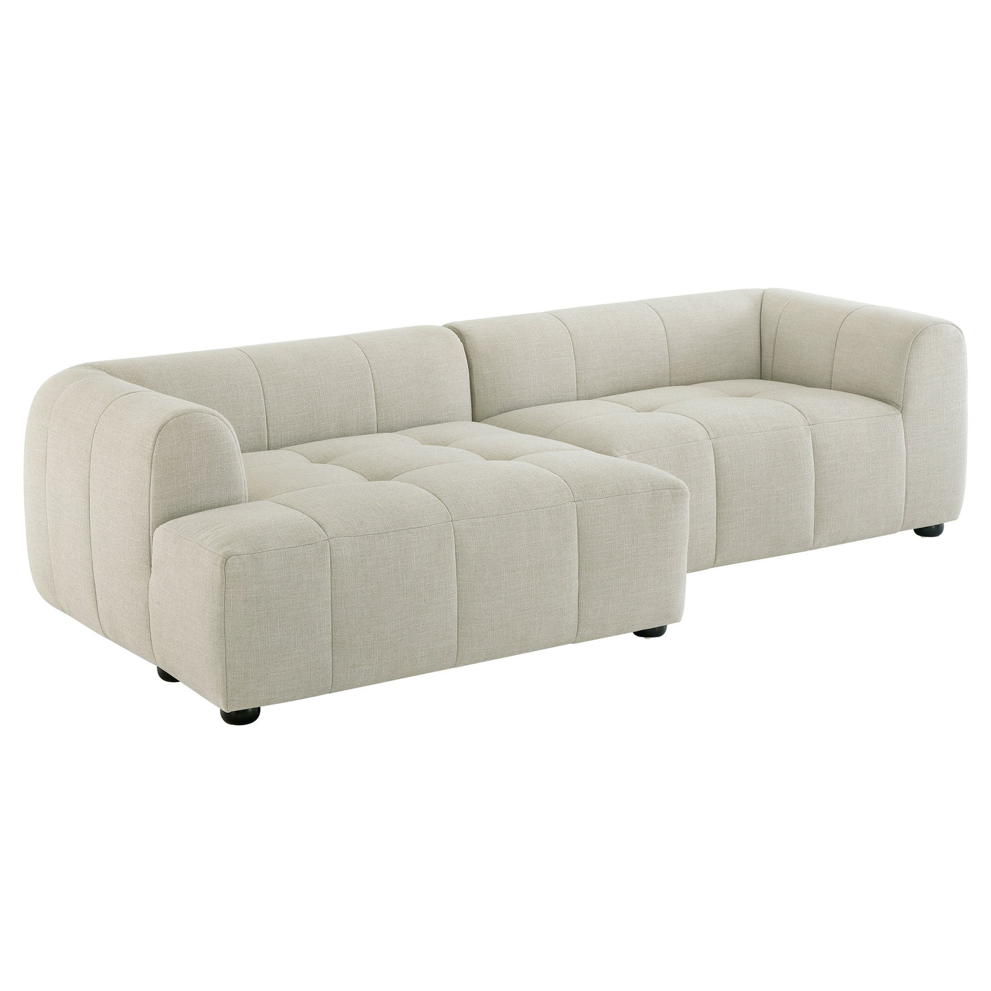 Liana Left-Facing Upholstered Fabric Modular sofá with Chaise