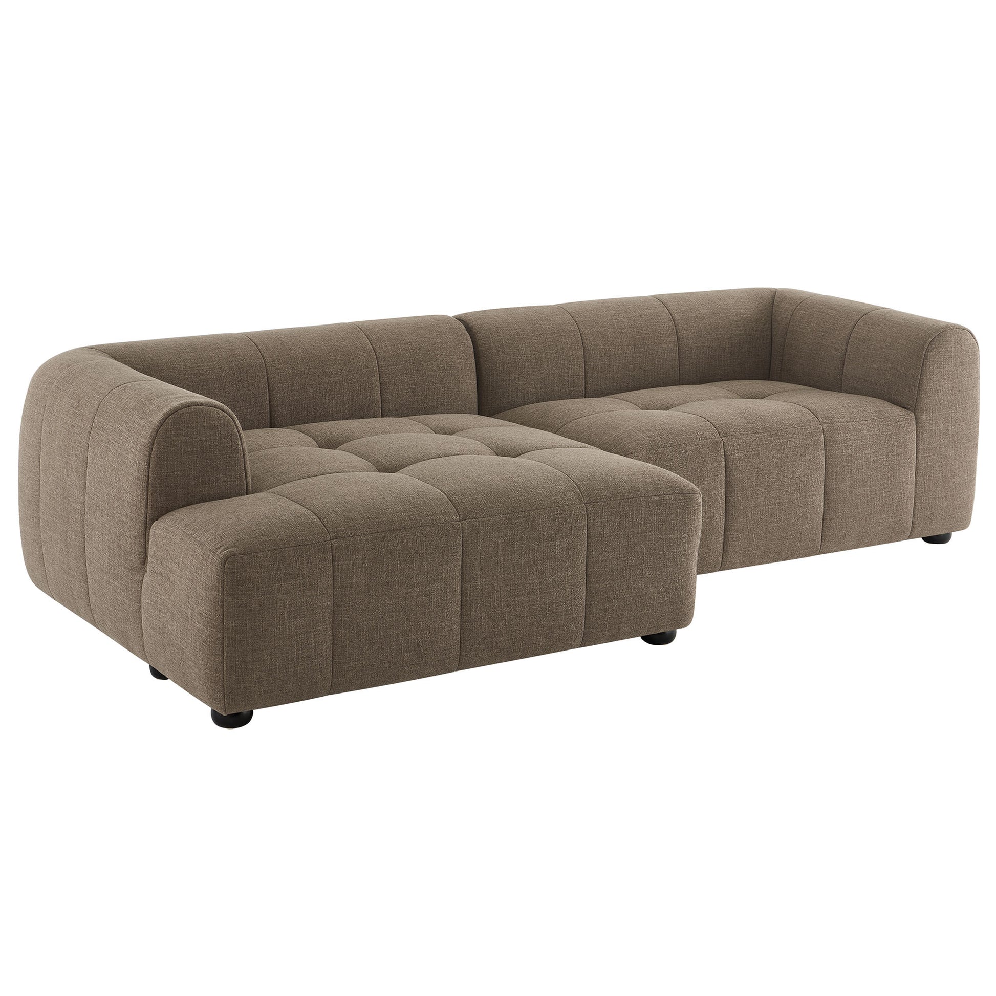 Liana Left-Facing Upholstered Fabric Modular sofá with Chaise
