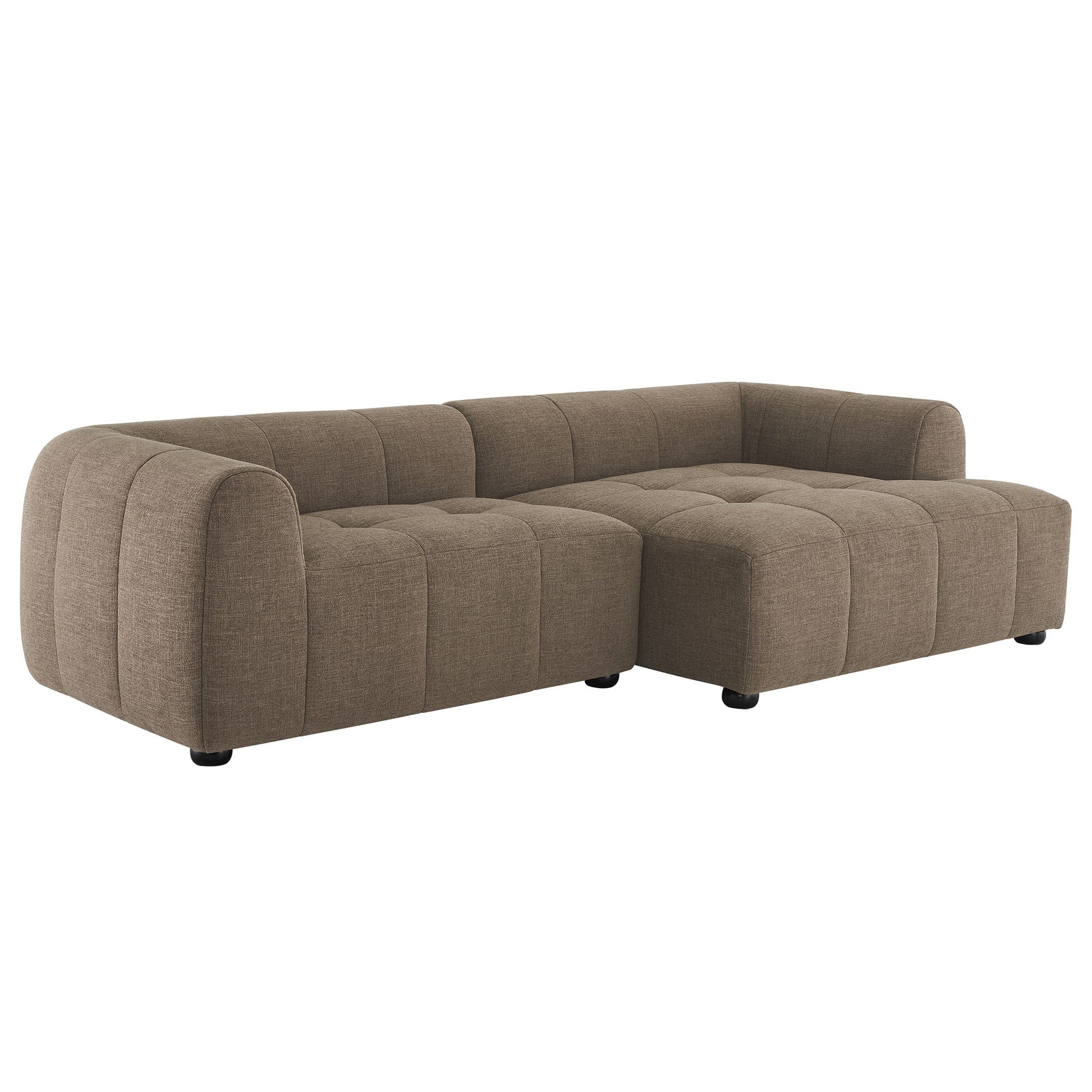 Liana Right-Facing Upholstered Fabric Modular sofá with Chaise