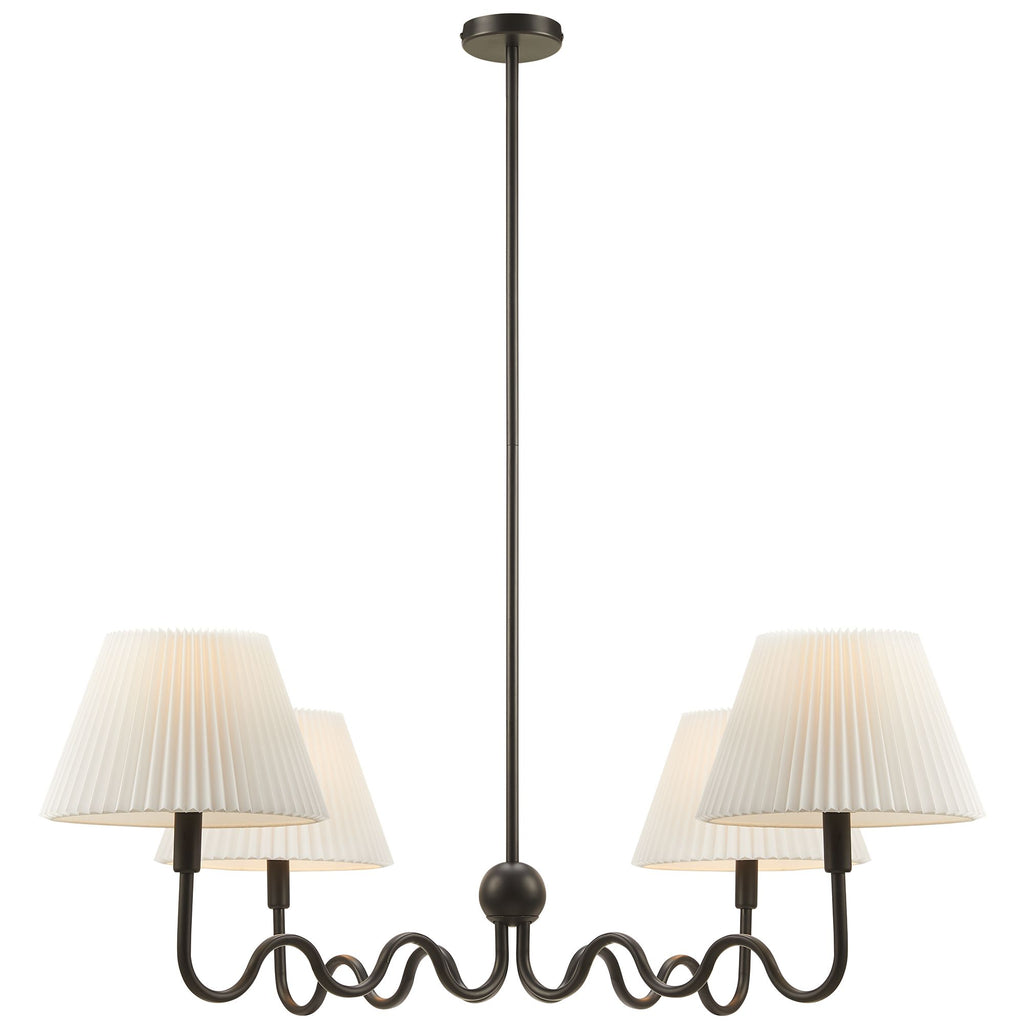 Wave Squiggle 4-Arm Pendant Light