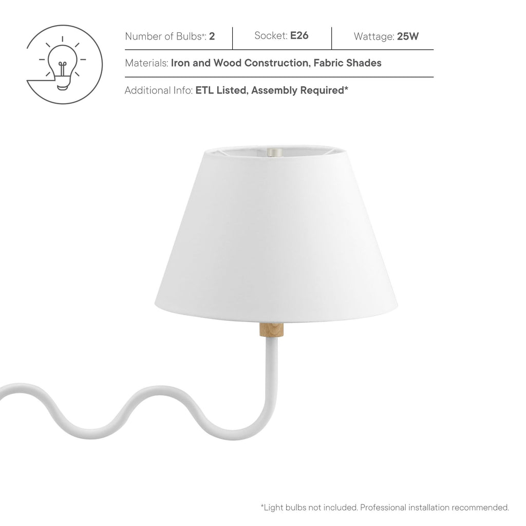 Sunlit Squiggle 2-Arm Pendant Light