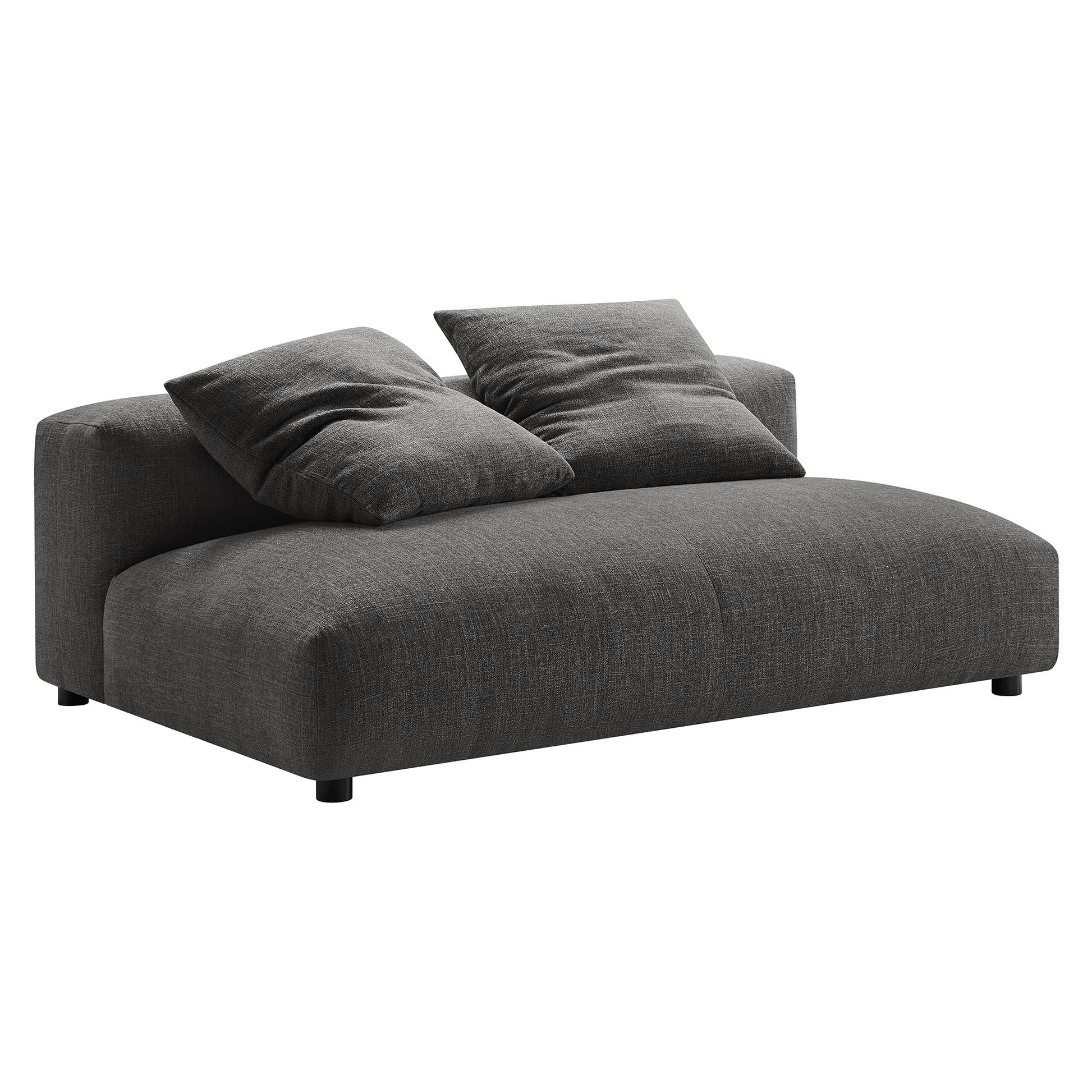 Solace Modular Upholstered Fabric Armless loveseat and Ottoman Set