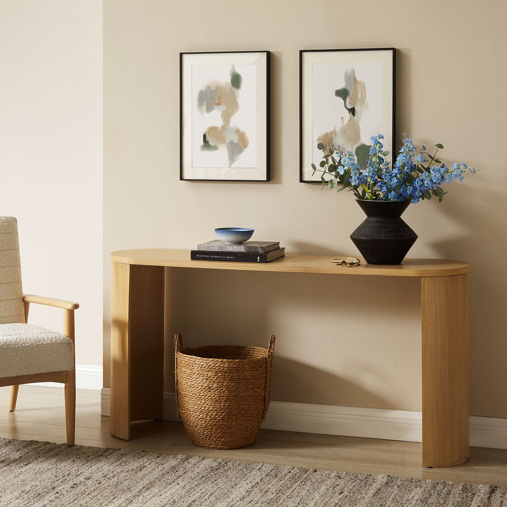 Aspect Oval Wood Entryway Console mesa