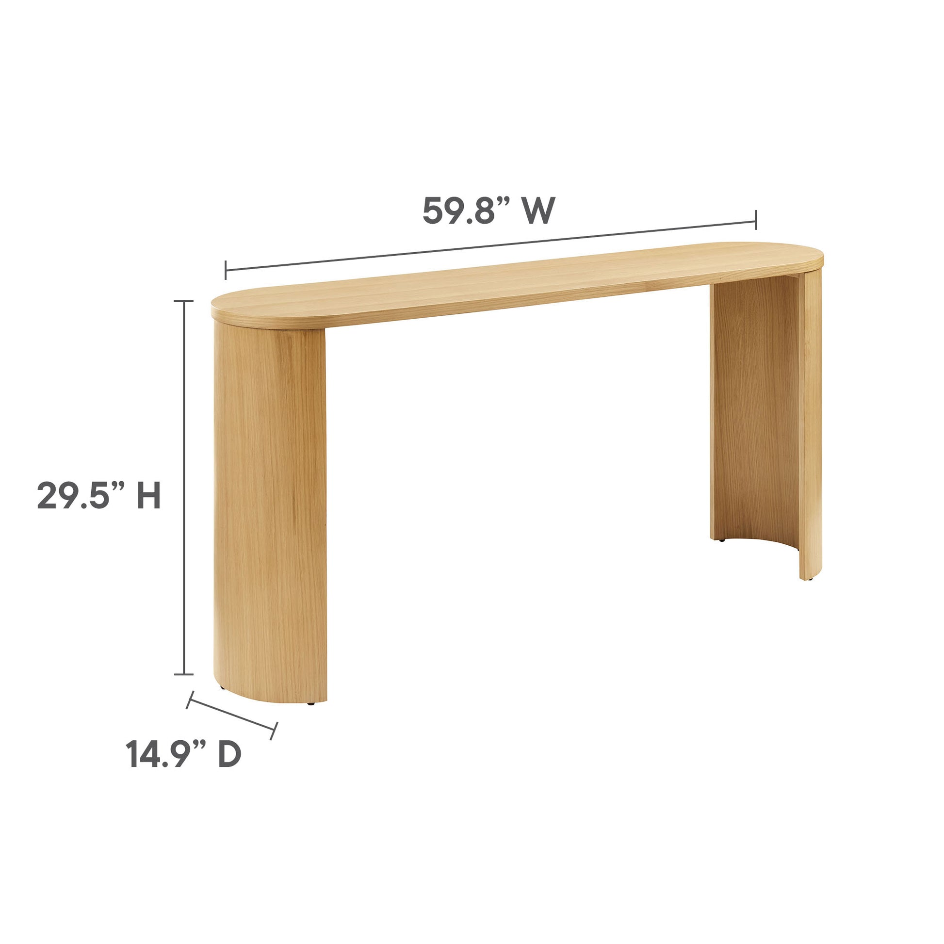 Aspect Oval Wood Entryway Console mesa