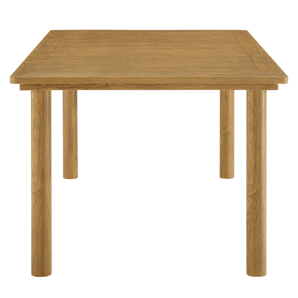 Abacus 7-Piece Rectangular Outdoor Patio Aluminum comedor mesa Set with Rattan Armchairs