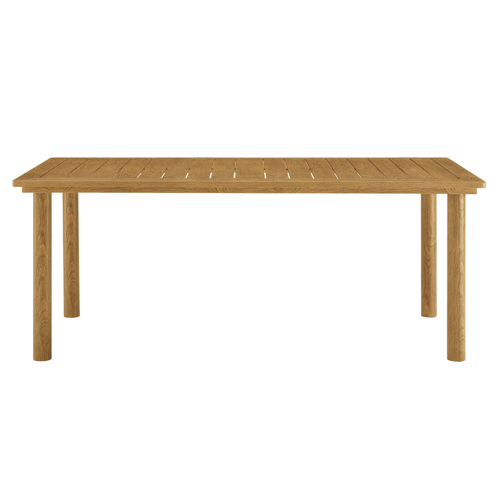 Abacus 7-Piece Rectangular Outdoor Patio Aluminum comedor mesa Set with Rattan Armchairs