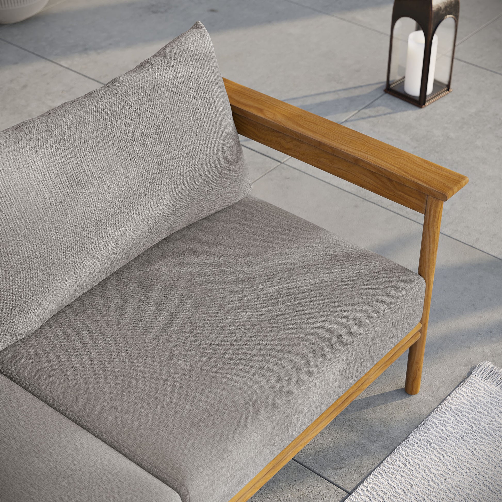 Wren Outdoor Patio Teak Wood sofá